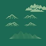 簡約風(fēng)格綠色山巒圖案