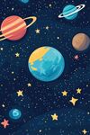 夢(mèng)幻卡通風(fēng)格的璀璨宇宙圖景