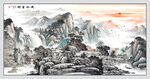 流水生財(cái)國(guó)畫(huà)