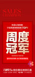 年度最佳銷(xiāo)售周度冠軍紅金海報(bào)