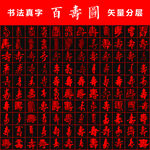 百壽圖 書法真字