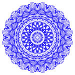 藍(lán)色曼陀羅花紋圖案