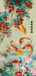 花開(kāi)富貴九魚(yú)圖