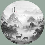 圓形山水畫