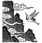 仙鶴翔于山水間