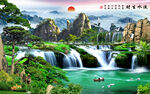 瀑布流水