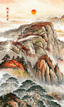 旭日東升泰山日出