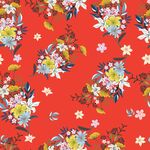 紅色花卉圖案布料紋理無(wú)縫數(shù)碼印
