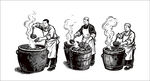 傳統(tǒng)烹飪場(chǎng)景中的廚師們