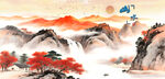 山水畫鴻運當頭