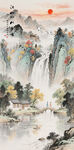 豎幅山水畫(huà)