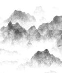 水墨山巒意境圖