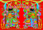 傳統(tǒng)中式彩色門神畫像