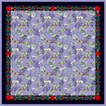 紫色花卉圖案裝飾絲巾方巾設(shè)計 