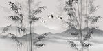 水墨竹子山水畫