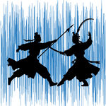 雙人武術(shù)對(duì)決剪影