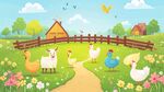 田園牧歌 農場動物歡樂圖景