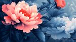 夢幻芍藥花卉插畫