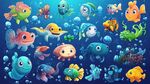可愛多彩海底魚類大集合