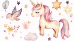 夢(mèng)幻獨(dú)角獸與可愛小元素