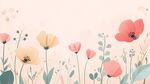 春日花卉爛漫插畫背景圖