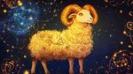 夢幻白羊座星空插畫