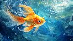 水中暢游的絢麗金魚