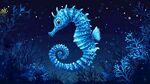 夢(mèng)幻藍(lán)色海馬的深海奇景