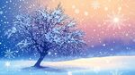 冬日孤樹雪景夢(mèng)幻插畫