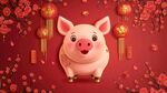 喜慶小豬賀新春畫(huà)面