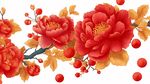 嬌艷盛開的紅色牡丹花飾