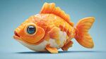 橙白相間的可愛立體金魚