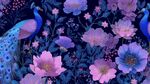 夢(mèng)幻孔雀與繁花圖案