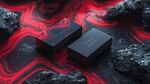 紅黑紋理上的精致黑盒