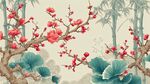 紅梅翠竹圖 中式典雅意境