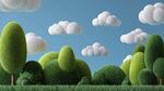清新3D風(fēng)綠色夢幻森林景觀