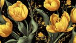 黃色郁金香花卉圖案背景