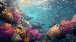 夢幻海底珊瑚與群魚景觀