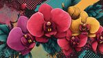 絢麗多彩的蘭花花卉插畫