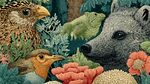森林中的動(dòng)物與植物邂逅