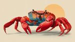夕陽(yáng)下的艷麗螃蟹