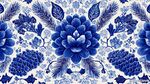 藍(lán)白花卉圖案精美紋理