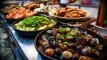 海鮮美食盛宴擺滿桌