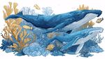 海洋藍(lán)鯨與多彩海底生物