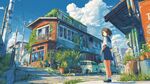 少女佇立在復(fù)古街巷中