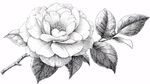 手繪山茶花插畫