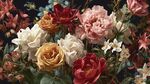 多彩花卉組合綻放之美