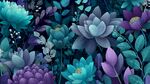 夢幻藍(lán)紫花卉圖案背景