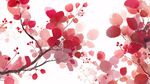 粉色花卉枝條水彩背景圖