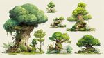 奇幻風(fēng)格多樣造型魔法樹